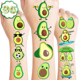 8 Sheets (96PCS) Cute Avocado Temporary Tattoo Stickers Fruit Themed Birthday Party Supplies Decorations Favors For Kids Boys Girls Gifts Classroom School Prizes Rewards